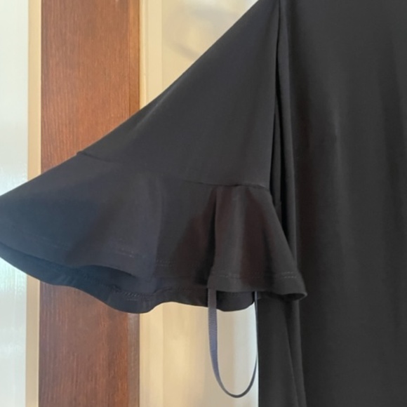 Tommy Hilfiger Black Cold Shoulder Dress with Short Bell Sleeves, Size 8 - Picture 2 of 5